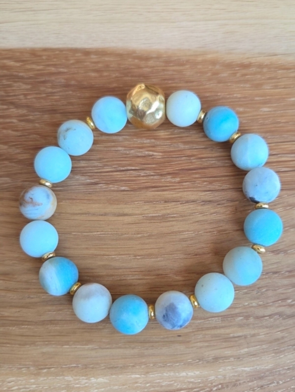 Matte Amazonite Beads Stretch Bracelet - Hand Crafted
